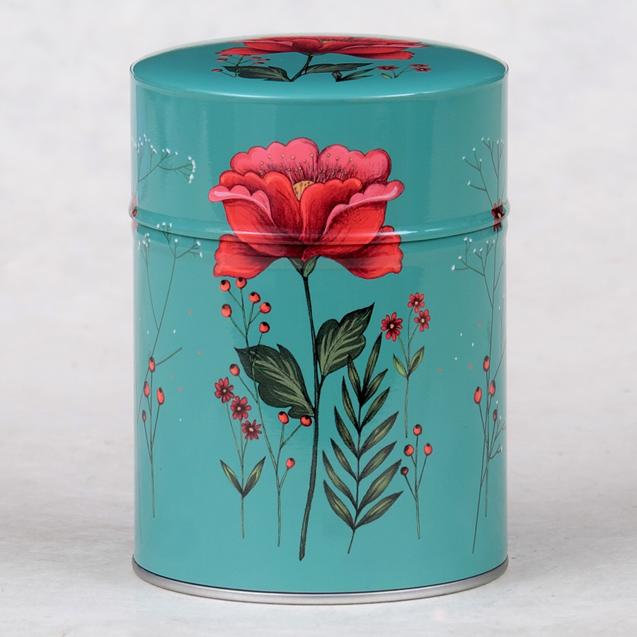 Boîte à thé Fleur rouge