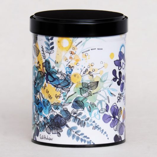 Boîte à thé empilable artisanale illustrée - Ode au mimosa