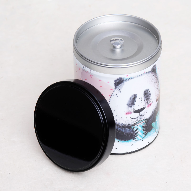 Boîte à thé empilable artisanale illustrée - Panda