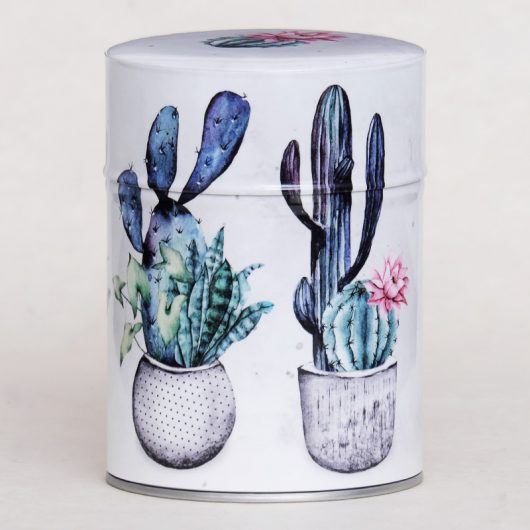 Boîte à thé artisanale illustrée - Cacti