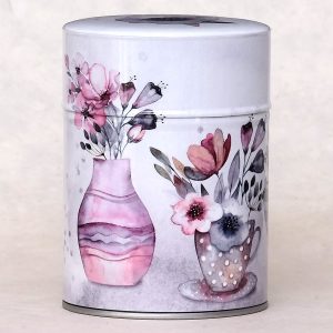 Traditional illustrated tea caddy - Bouquets