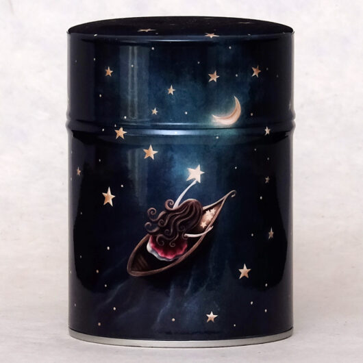 Boîte à thé traditionnelle illustrée - Fille aux étoiles