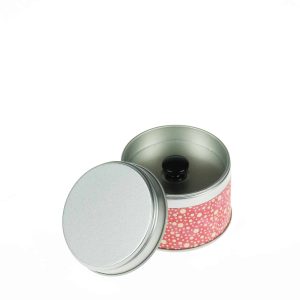 Small red tea caddy with geometric motifs