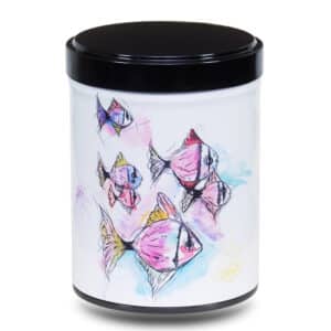 Boîte à thé illustrée empilable – Nuage de poissons