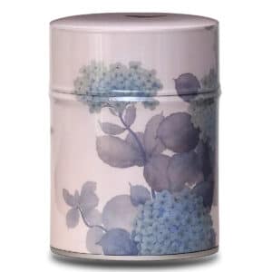 Traditional tea caddy - Hydrangeas