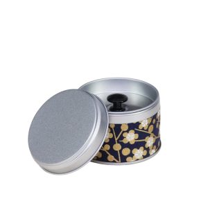 small metal travel tea box covered with washi paper - open
