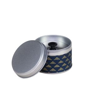small metal travel tea box covered with washi paper - open