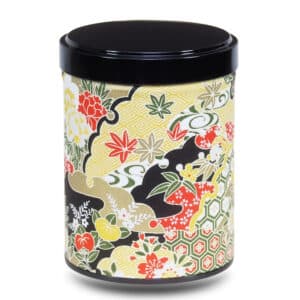 Pale yellow and black washi paper tea box
