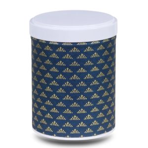 Navy blue washi paper tea box with gold motifs