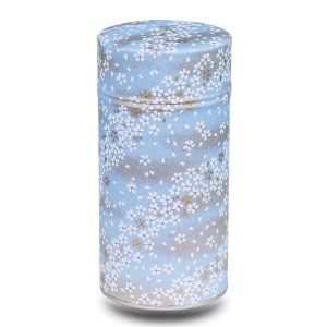 large blue washi box with white flowers