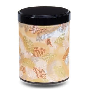 Caja de té de papel washi dorado con hoja