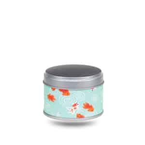 Small turquoise washi paper tea box with Koi carps