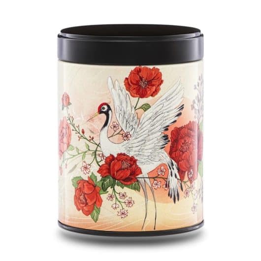 Boîte à thé illustrée empilable – Envol écarlate