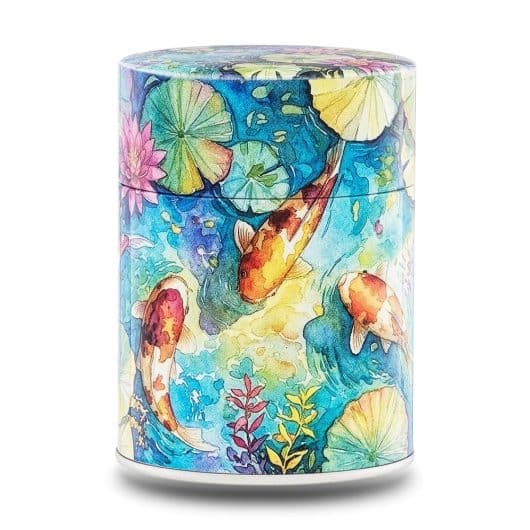 Boîte à thé illustrée traditionnelle – Koi