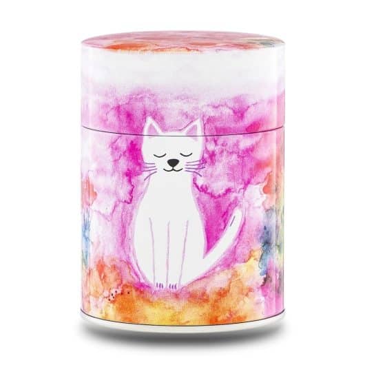 Boîte à thé illustrée traditionnelle – Chat céleste
